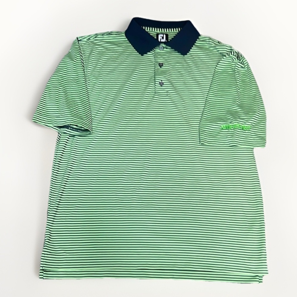 Footjoy Green Navy Striped Golf Polo Men's sz L